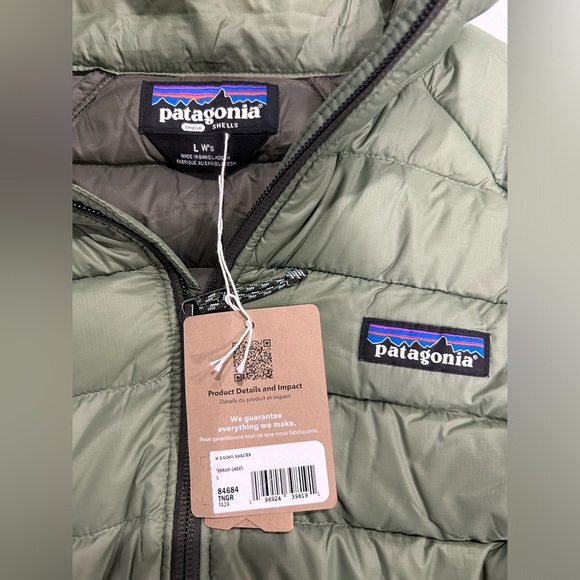 Patagonia Women’s Large Down Sweater Puffer Jacket Terrain Green NWT Puff Puffy - Picture 4 of 10